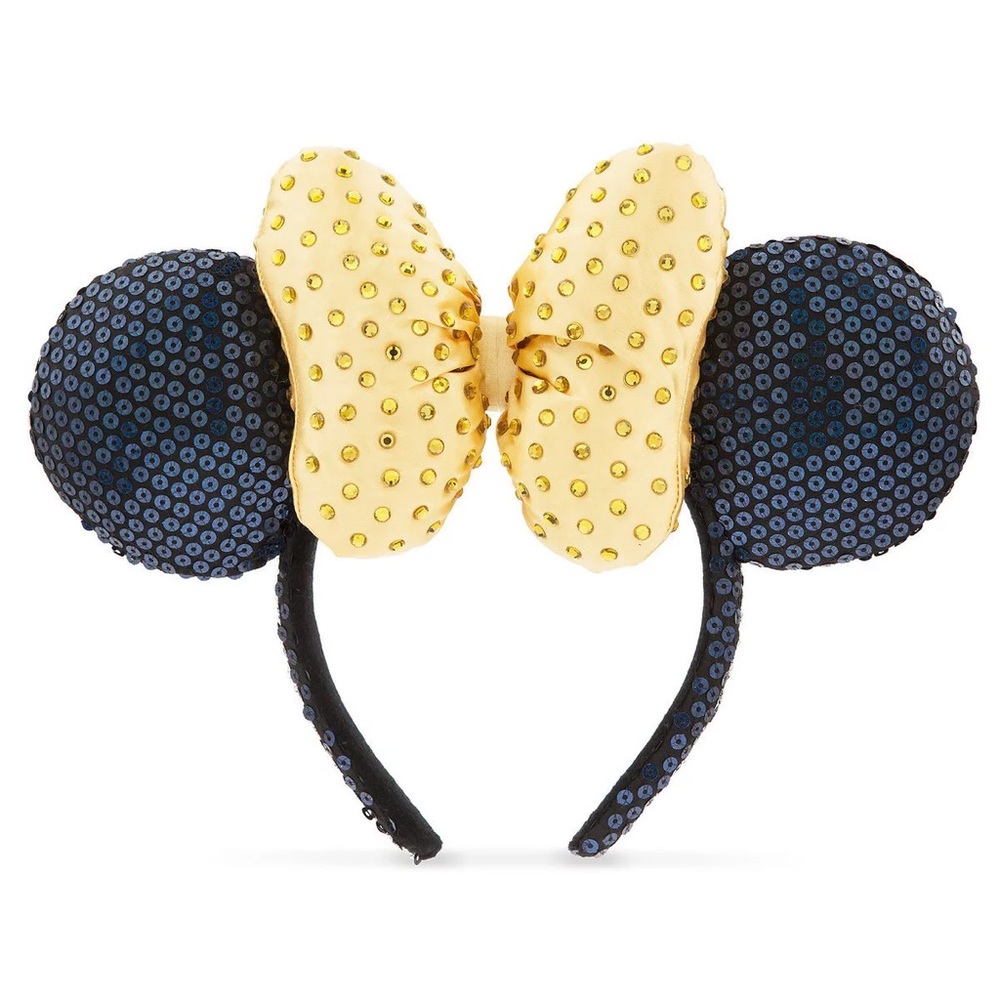 Disney Parks Minnie Mouse Golden Faceted Gems Ears Headband